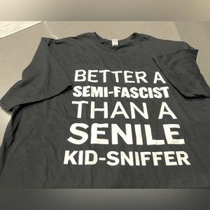 NWOT Men’s Softstyle TShirt w/Slogan by Gildan. Size XL. Black w/White Letters.